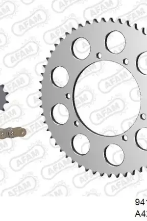 Finale Uitverkoop AFAM - 428MX 134 ARS (CLIP) GOLD & SPROCKETS - Chain Kits - ALU