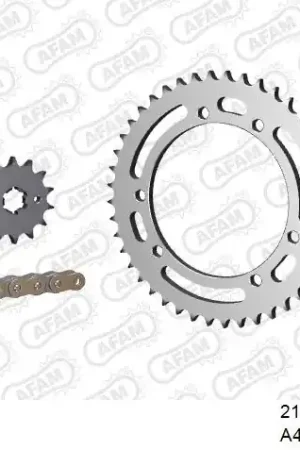 AFAM - 428R1 130 AR (CLIP) GOLD & SPROCKETS - Chain Kits - STEEL Bulkbestelling