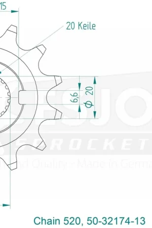 ESJOT - FRONT 13T, 520 - Sprockets - 13T Betaalbaar