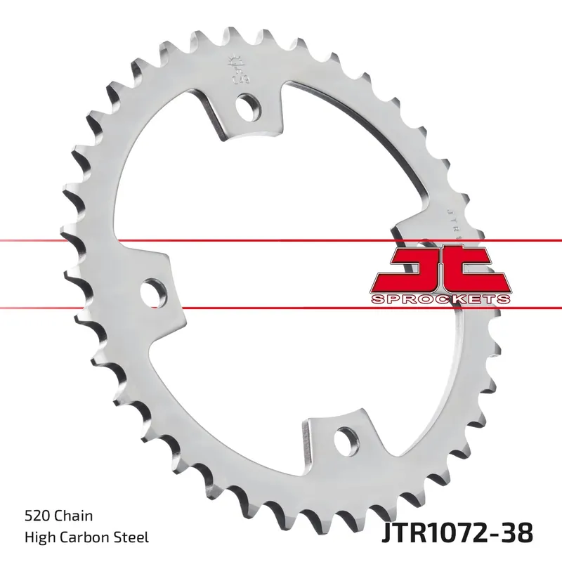 Laatste Versie JT SPROCKETS - REAR STEEL 38T, 520 - Sprockets - Duurzaam staal