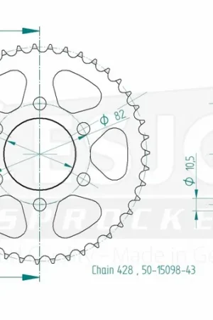 ESJOT - REAR STEEL 43T, 428 - Sprockets - Compatibel met Benelli Weekendaanbieding