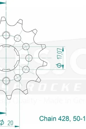 Populair ESJOT - FRONT LIGHT 14T, 428 - Sprockets - 14T, 428