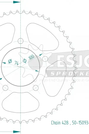 Budget ESJOT - REAR STEEL 53, 428 - Sprockets - Staalconstructie