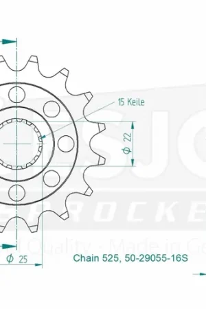 Must-Have ESJOT - FRONT LIGHT 16T - Sprockets - 525