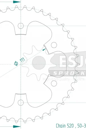 ESJOT - REAR STEEL 42, 520 - Sprockets - Geschikt voor Royal Enfield Gereduceerde Prijs
