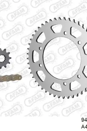 Speciale Aanbieding AFAM - 420R1 124 AR (CLIP) GOLD & SPROCKETS - Chain Kits - STEEL