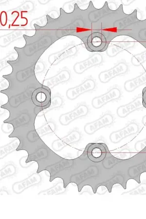 AFAM - REAR STEEL 42T, 520 - Sprockets - Geschikt voor Can am Ds 450 Geld-Terug-Garantie
