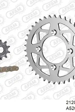 AFAM - 520MR2 100 ARS (CLIP) GOLD & SPROCKETS - Chain Kits - ALU Finale Uitverkoop