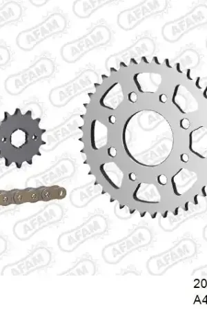 AFAM - 428R1 116 AR (CLIP) GOLD & SPROCKETS - Chain Kits - STEEL Budget