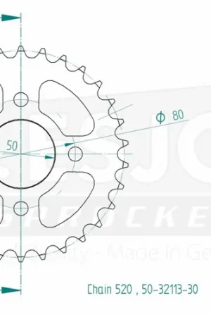 ESJOT - REAR STEEL 30T, 520 - Sprockets - Duurzaam en Betrouwbaar Direct Verzonden