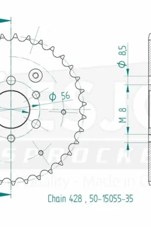 Exclusief ESJOT - REAR STEEL 35T, 428 - Sprockets - Staal