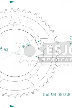 Wereldwijde Verzending ESJOT - REAR STEEL 45T, 520 - Sprockets - Duurzaam en Betrouwbaar