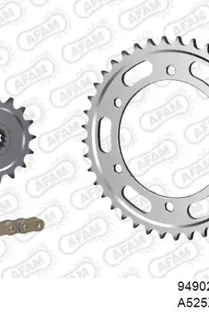 AFAM - 525XHR3 106 MRS (RIVET) GOLD & SPROCKETS - Chain Kits - STEEL Laatste Kans