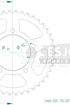 ESJOT - REAR STEEL 42, 520 - Sprockets - Staalconstructie Gereduceerde Prijs