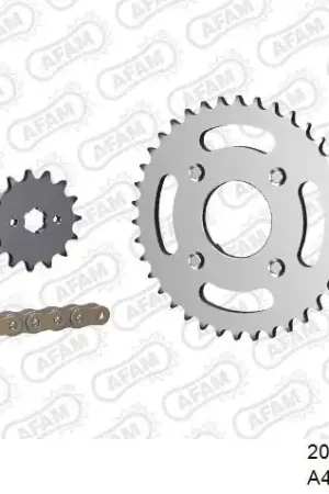 Beste Prijs AFAM - 420R1 104 AR (CLIP) GOLD & SPROCKETS - Chain Kits - Steel