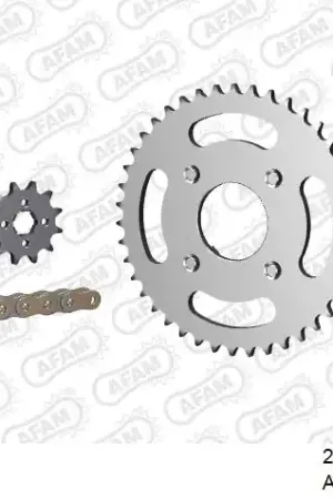 AFAM - 420R1 98 AR (CLIP) GOLD & SPROCKETS - Chain Kits - STEEL Koopje