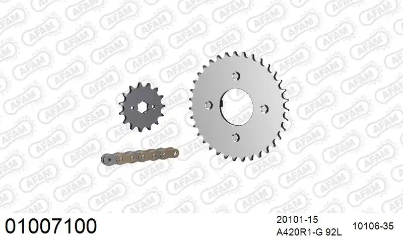 AFAM - 420R1 92 AR (CLIP) GOLD & SPROCKETS - Chain Kits - STEEL Direct Beschikbaar