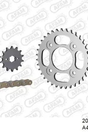 Favoriet AFAM - 420R1 104 AR (CLIP) GOLD & SPROCKETS - Chain Kits - STEEL