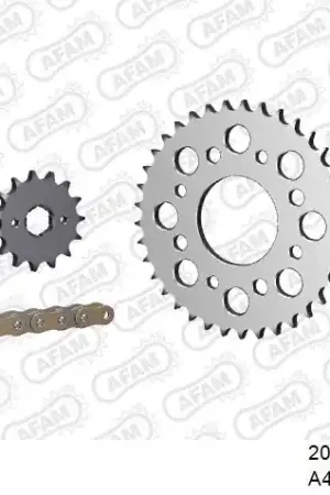 Origineel AFAM - 428R1 108 AR (CLIP) GOLD & SPROCKETS - Chain Kits - STEEL