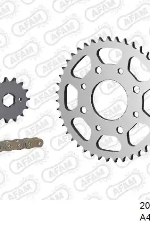 AFAM - 428R1 114 AR (CLIP) GOLD & SPROCKETS - Chain Kits - STEEL Budget