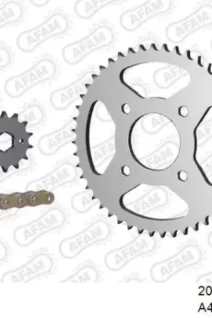 AFAM - 428R1 118 AR (CLIP) GOLD & SPROCKETS - Chain Kits - STEEL Lage Kosten