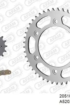 AFAM - 520XRR3 110 ARS (CLIP) GOLD & SPROCKETS - Chain Kits - STEEL Dagaanbieding