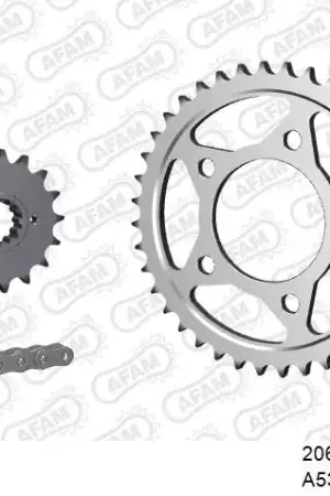 Nieuwe Collectie AFAM - 530XRR2 104 MRS (RIVET) & SPROCKETS - Chain Kits - STEEL