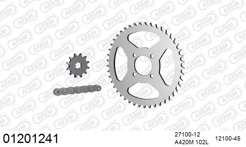 Dagaanbieding AFAM - 420M 102 AR (CLIP) & SPROCKETS - Chain Kits - STEEL