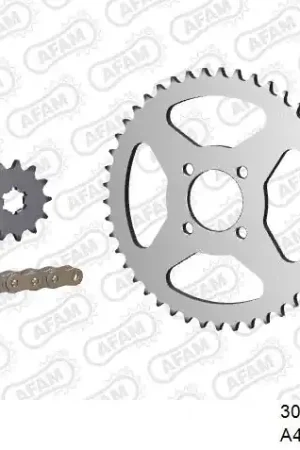 AFAM - 420R1 120 AR (CLIP) GOLD & SPROCKETS - Chain Kits - STEEL Seizoensaanbieding