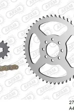 AFAM - 420R1 112 AR (CLIP) GOLD & SPROCKETS - Chain Kits - STEEL Veilige Betaling