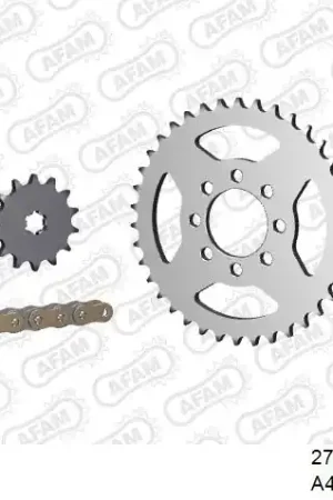 AFAM - 420R1 100 AR (CLIP) GOLD & SPROCKETS - Chain Kits - STEEL Meest Verkocht