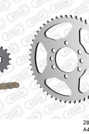 Bestseller AFAM - 428R1 126 AR (CLIP) GOLD & SPROCKETS - Chain Kits - STEEL