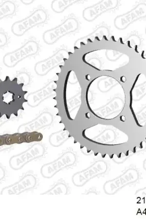 Lage Prijs AFAM - 428R1 120 AR (CLIP) GOLD & SPROCKETS - Chain Kits - STEEL