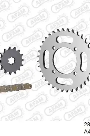 Beperkt Aanbod AFAM - 428R1 110 AR (CLIP) GOLD & SPROCKETS - Chain Kits - STEEL