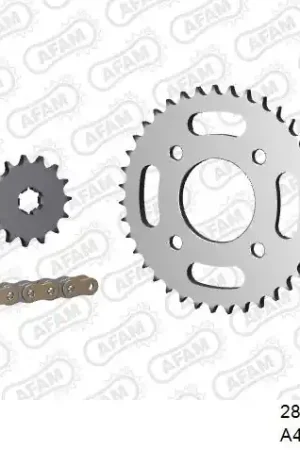 AFAM - 428R1 112 AR (CLIP) GOLD & SPROCKETS - Chain Kits - STEEL Geld-Terug-Garantie