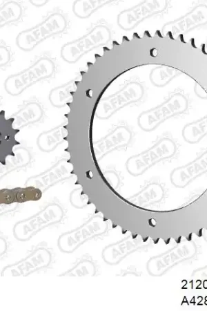 Laatste Versie AFAM - 428XMR2 132 AR (CLIP) GOLD & SPROCKETS - Chain Kits - Compatibel met Yamaha WR 125