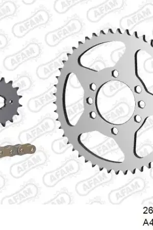 AFAM - 428R1 124 AR (CLIP) GOLD & SPROCKETS - Chain Kits - STEEL Nieuw Model