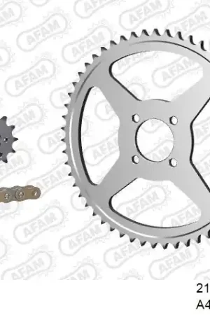 AFAM - 428R1 122 AR (CLIP) GOLD & SPROCKETS - Chain Kits - STEEL Origineel