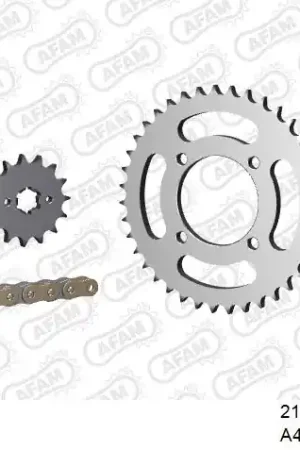 AFAM - 428R1 112 AR (CLIP) GOLD & SPROCKETS - Chain Kits - STEEL Alleen Vandaag