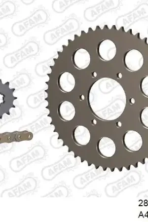 Gratis Verzending AFAM - 428R1 120 AR (CLIP) GOLD & SPROCKETS - Chain Kits - ALU