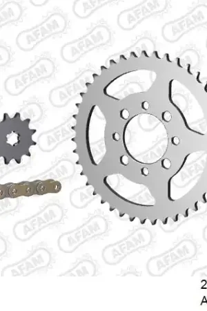 AFAM - 420R1 94 AR (CLIP) GOLD & SPROCKETS - Chain Kits - STEEL Speciale Aanbieding