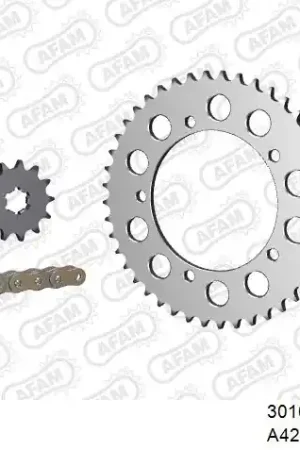 AFAM - 420R1 104 AR (CLIP) GOLD & SPROCKETS - Chain Kits - ALU Koop Vandaag