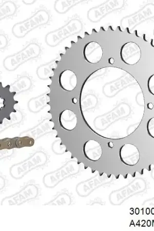 AFAM - 420MX2 124 AR (CLIP) GOLD & SPROCKETS - Chain Kits - ALU Trendy