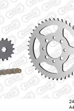 Must-Have AFAM - 420R1 116 AR (CLIP) GOLD & SPROCKETS - Chain Kits - STEEL