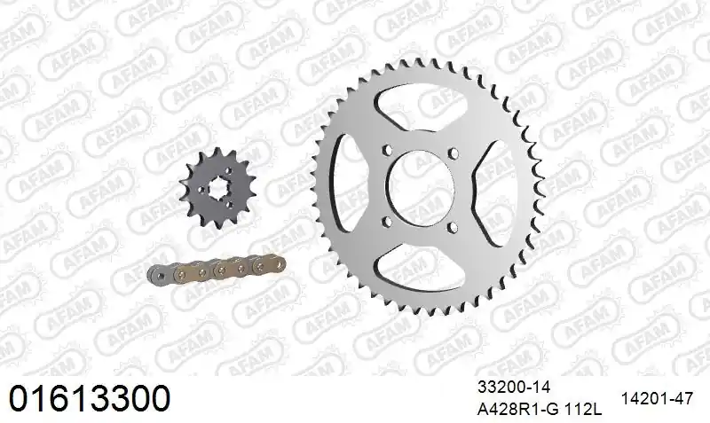 Beste Prijs AFAM - 428R1 112 AR (CLIP) GOLD & SPROCKETS - Chain Kits - STEEL