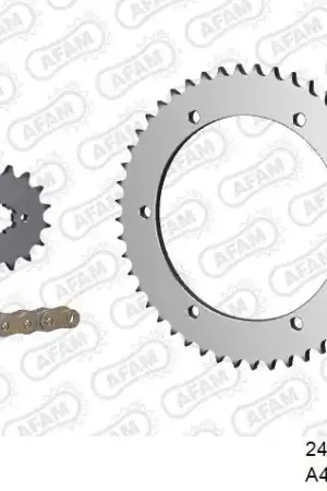 AFAM - 428R1 126 AR (CLIP) GOLD & SPROCKETS - Chain Kits - STEEL Meest Verkocht