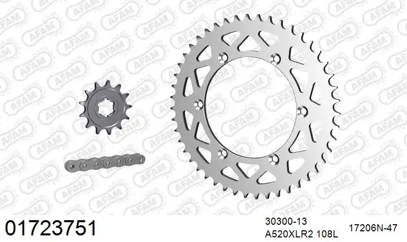 Beperkte Voorraad AFAM - 520XRR3 108 ARS (CLIP) - Chain Kits - GOLD & SPROCKETS