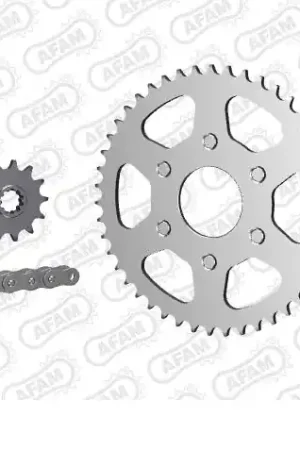 Gereduceerde Prijs AFAM - 415F 130 AR (CLIP) & SPROCKETS - Chain Kits - STEEL