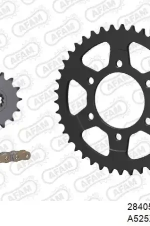 Beste Prijs AFAM - 525XHR3 112 MRS (RIVET) GOLD & SPROCKETS - Chain Kits - STEEL