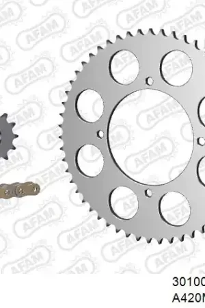 AFAM - 420MX2 124 AR (CLIP) GOLD & SPROCKETS - Chain Kits - ALU Plaats Bestelling